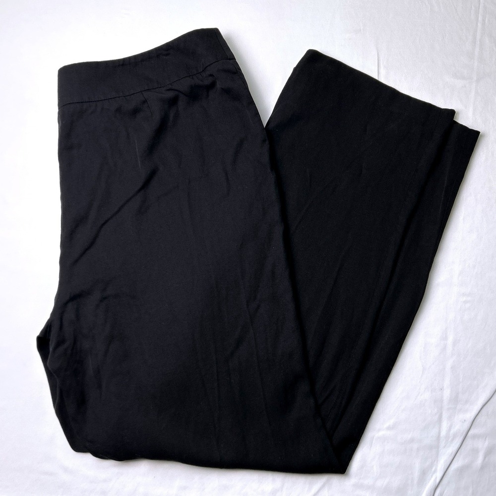 Clifford & Wills Women Lightweight Wool Blend Pants Black Size 16W Wide Leg